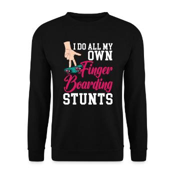 Je fais tout mon propre fingerboard cascade touche - Sweat-shirt Unisexe - noir - Devant - Alina (178cm) & Michal (187cm)