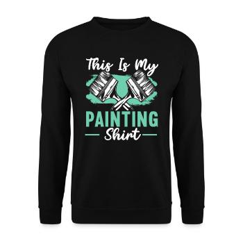 Ceci est ma chemise peinture peintre maison peinture - Sweat-shirt Unisexe - noir - Devant - Alina (178cm) & Michal (187cm)