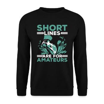 Kurze Leinen sind für Amateure Kitesurfen - Unisex Pullover - Schwarz - Vorne - Alina (178cm) & Michal (187cm)