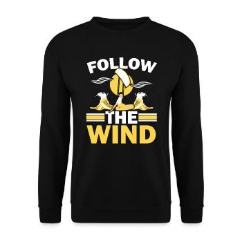 Follow The Wind Kiteboarding Kitesurfing - Unisex Sweatshirt - black - Front - Alina (178cm) & Michal (187cm)