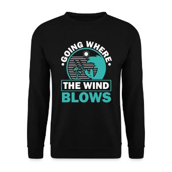 Going Where The Wind Blows Water Sport Kitesurfing - Unisex Sweatshirt - black - Front - Alina (178cm) & Michal (187cm)