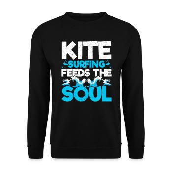 Le kitesurf nourrit le kitesurfeur Soul Kiteboarding - Sweat-shirt Unisexe - noir - Devant - Alina (178cm) & Michal (187cm)