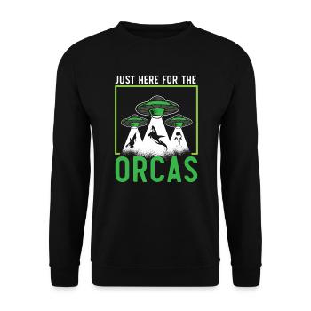Juste ici pour les orques Biologie marine Orque Baleine - Sweat-shirt Unisexe - noir - Devant - Alina (178cm) & Michal (187cm)