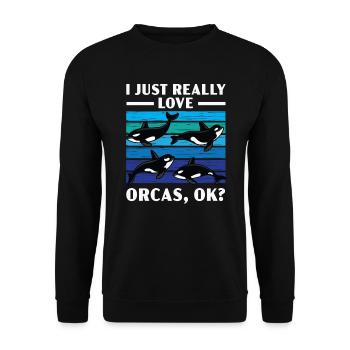 J’aime vraiment les orques Biologie marine Orque Baleine - Sweat-shirt Unisexe - noir - Devant - Alina (178cm) & Michal (187cm)