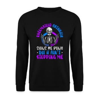 Rheumatoid Arthritis Warrior Autoimmune Disorder - Unisex Sweatshirt - black - Front - Alina (178cm) & Michal (187cm)