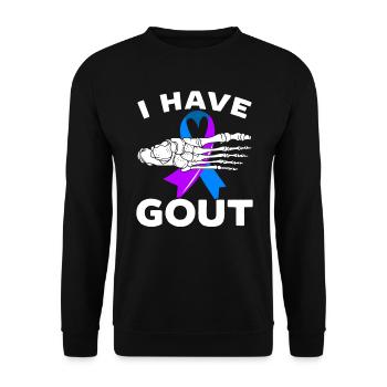Ich habe Gicht Arthritis Krieger Autoimmunerkrankung - Unisex Pullover - Schwarz - Vorne - Alina (178cm) & Michal (187cm)