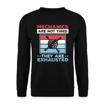 Les mécaniciens ne sont pas fatigués, ils sont épuisés voiture - Sweat-shirt Unisexe - noir - Devant - Alina (178cm) & Michal (187cm)