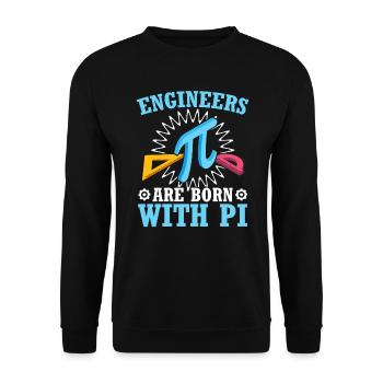 Les ingénieurs sont nés avec Pi Mathématicien Pi Day - Sweat-shirt Unisexe - noir - Devant - Alina (178cm) & Michal (187cm)