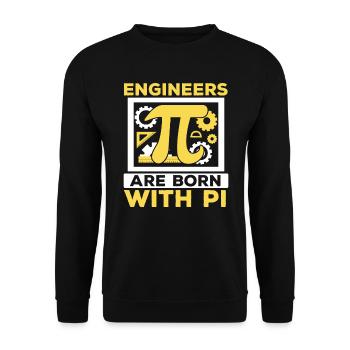 Les ingénieurs sont nés avec Pi Mathématicien Pi Day - Sweat-shirt Unisexe - noir - Devant - Alina (178cm) & Michal (187cm)