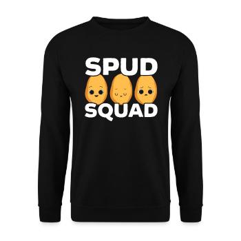 Spud Squad Foodie Potato Lover Fries Potatoes - Unisex Sweatshirt - black - Front - Alina (178cm) & Michal (187cm)