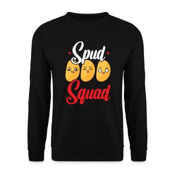 Spud Squad Foodie Potato Lover Fries Potatoes - Unisex Sweatshirt - black - Front - Alina (178cm) & Michal (187cm)