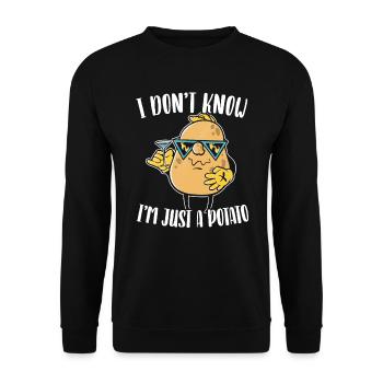 I Don't Know I'm Just A Potato Foodie French Fries - Unisex Sweatshirt - black - Front - Alina (178cm) & Michal (187cm)