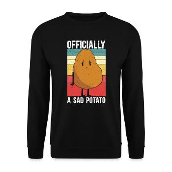 Officially A Sad Potato Foodie Fries Potatoes - Unisex Sweatshirt - black - Front - Alina (178cm) & Michal (187cm)