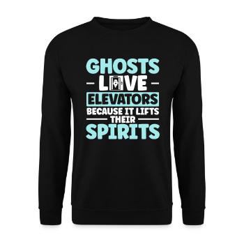 Geister lieben Aufzüge Aufzug Aufzug Techniker - Unisex Pullover - Schwarz - Vorne - Alina (178cm) & Michal (187cm)