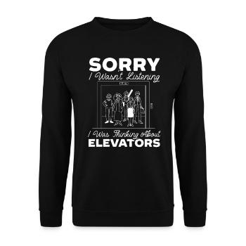 I Was Thinking About Elevators Elevator Mechanic - Unisex Sweatshirt - black - Front - Alina (178cm) & Michal (187cm)
