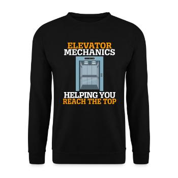 Aufzugsmechaniker, die Ihnen helfen, die Spitze zu erreichen - Unisex Pullover - Schwarz - Vorne - Alina (178cm) & Michal (187cm)