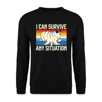 Je peux survivre à n’importe quelle situation d’ours d’eau tardigrade - Sweat-shirt Unisexe - noir - Devant - Alina (178cm) & Michal (187cm)