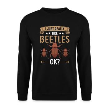 J’aime vraiment les coléoptères ok Entomologie des insectes - Sweat-shirt Unisexe - noir - Devant - Alina (178cm) & Michal (187cm)