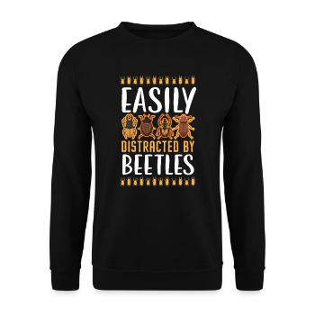 Facilement distrait par les coléoptères Insecte Entomologie Bug - Sweat-shirt Unisexe - noir - Devant - Alina (178cm) & Michal (187cm)