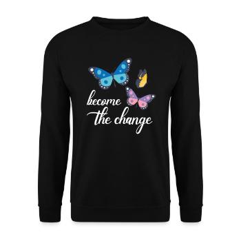 Werden Sie der Change Butterfly Insect Entomology Bug - Unisex Pullover - Schwarz - Vorne - Alina (178cm) & Michal (187cm)