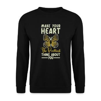 Faites de votre cœur la plus belle chose à votre sujet - Sweat-shirt Unisexe - noir - Devant - Alina (178cm) & Michal (187cm)
