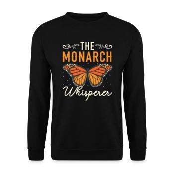 The Monarch Whisperer Butterfly Insect Bug Hunter - Unisex Sweatshirt - black - Front - Alina (178cm) & Michal (187cm)