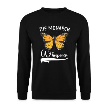 The Monarch Whisperer Butterfly Insect Bug Hunter - Unisex Sweatshirt - black - Front - Alina (178cm) & Michal (187cm)