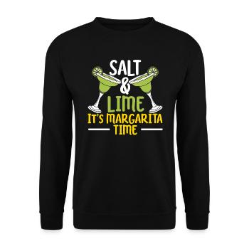 Salt And Lime It's Margarita Time Alcohol Cocktail - Unisex Sweatshirt - black - Front - Alina (178cm) & Michal (187cm)