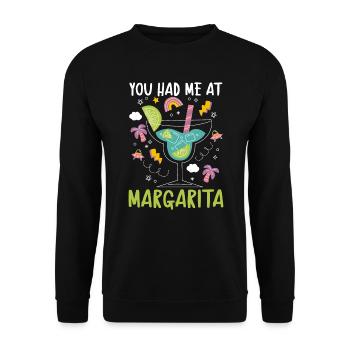 Tu m’as eu au cocktail de boissons alcoolisées Margarita - Sweat-shirt Unisexe - noir - Devant - Alina (178cm) & Michal (187cm)