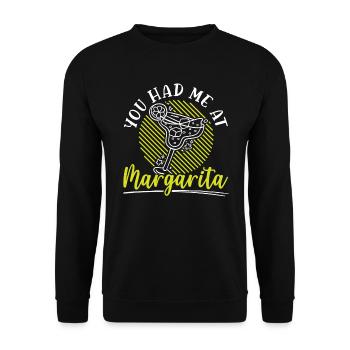 Tu m’as eu au cocktail de boissons alcoolisées Margarita - Sweat-shirt Unisexe - noir - Devant - Alina (178cm) & Michal (187cm)