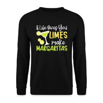 Wenn das Leben Ihnen Limetten gibt, machen Sie Margaritas Cocktail - Unisex Pullover - Schwarz - Vorne - Alina (178cm) & Michal (187cm)
