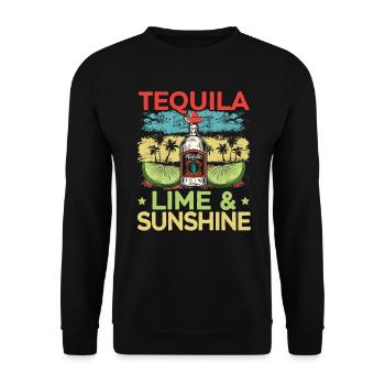 Tequila Lime And Sunshine Alcohol Drink Tequila - Sweat-shirt Unisexe - noir - Devant - Alina (178cm) & Michal (187cm)