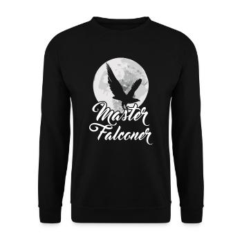 Falconry Bird Ornithology Falcon Master Falconer - Unisex Sweatshirt - black - Front - Alina (178cm) & Michal (187cm)