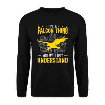 It's A Falcon Thing You Wouldn't Understand Bird - Unisex Sweatshirt - black - Front - Alina (178cm) & Michal (187cm)
