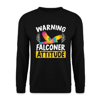 Falconry Bird Ornithology Falcon Falconer Attitude - Unisex Sweatshirt - black - Front - Alina (178cm) & Michal (187cm)