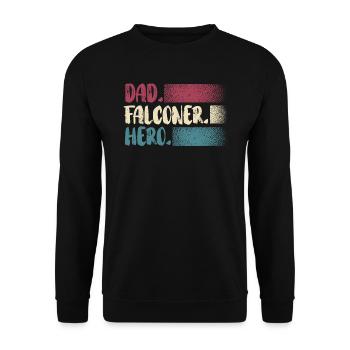 Dad Falconer Hero Bird Lover Ornithology Falcon - Unisex Sweatshirt - black - Front - Alina (178cm) & Michal (187cm)