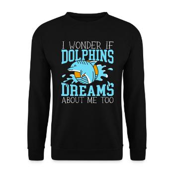 Dolphin Lover Marine Biology Animal sous-marin - Sweat-shirt Unisexe - noir - Devant - Alina (178cm) & Michal (187cm)