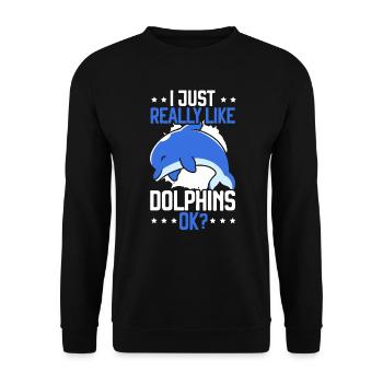 Dolphin Lover Marine Biology Animal sous-marin - Sweat-shirt Unisexe - noir - Devant - Alina (178cm) & Michal (187cm)