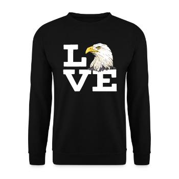 Bird Lover Animal Ornithology Eagle Whisperer - Unisex Sweatshirt - black - Front - Alina (178cm) & Michal (187cm)