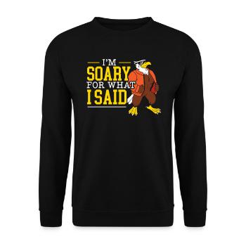 Es tut mir leid für das, was ich gesagt habe Vogeladlerflüsterer - Unisex Pullover - Schwarz - Vorne - Alina (178cm) & Michal (187cm)