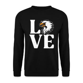 Vogelliebhaber Tier Ornithologie Adlerflüsterer - Unisex Pullover - Schwarz - Vorne - Alina (178cm) & Michal (187cm)