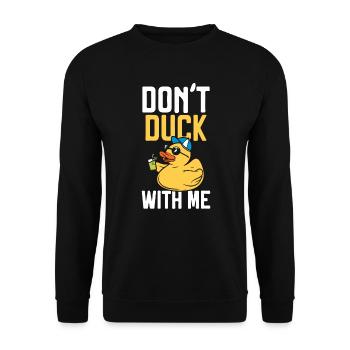 Canard Chuchoteur Caneton Oiseau Oiseau d’eau Amoureux du canard - Sweat-shirt Unisexe - noir - Devant - Alina (178cm) & Michal (187cm)