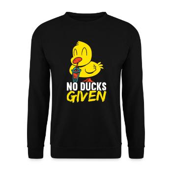 Pas de canards donnés Canard Chuchoteur Caneton Oiseau Canard - Sweat-shirt Unisexe - noir - Devant - Alina (178cm) & Michal (187cm)