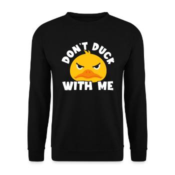 Canard Chuchoteur Caneton Oiseau Oiseau d’eau Amoureux du canard - Sweat-shirt Unisexe - noir - Devant - Alina (178cm) & Michal (187cm)