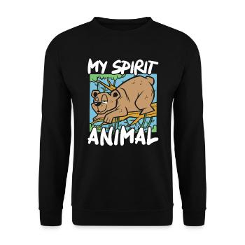 Mein Geist Tier Bär Liebhaber Tierwelt Tier Bär - Unisex Pullover - Schwarz - Vorne - Alina (178cm) & Michal (187cm)