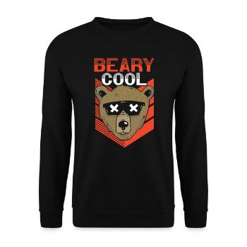 Beary Cool Bear Lover Wildlife Animal Bear - Unisex Sweatshirt - black - Front - Alina (178cm) & Michal (187cm)
