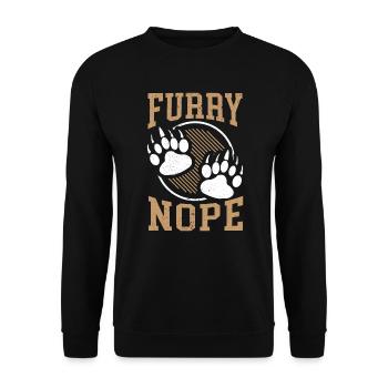Furry Nope Bear Lover Wildlife Animal Bear - Unisex Sweatshirt - black - Front - Alina (178cm) & Michal (187cm)