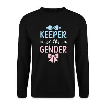 Keeper Of The Gender Schwangerschaft Gender Reveal - Unisex Pullover - Schwarz - Vorne - Alina (178cm) & Michal (187cm)