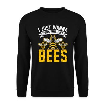 Je veux juste passer du temps avec mes abeilles Apiculteur Abeille - Sweat-shirt Unisexe - noir - Devant - Alina (178cm) & Michal (187cm)