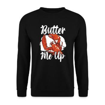 Butter Me Up Crawfish Eater Seafood Lobster Lover - Unisex Sweatshirt - black - Front - Alina (178cm) & Michal (187cm)